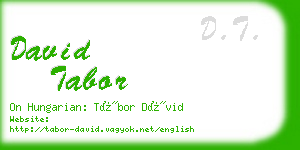 david tabor business card